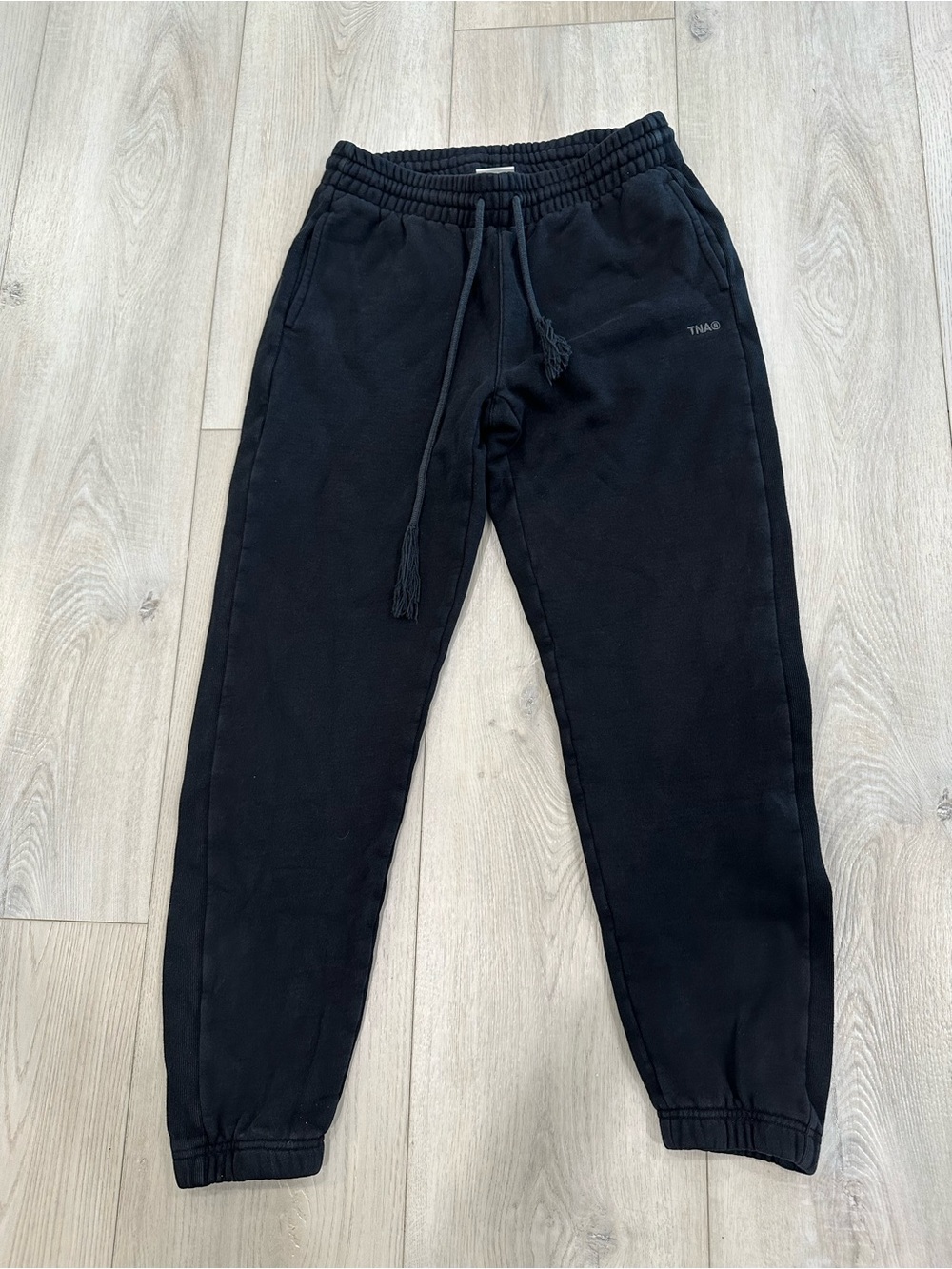 Aritzia TNA Sweatfleece Cozy Fleece Boyfriend Joggers Black Size S